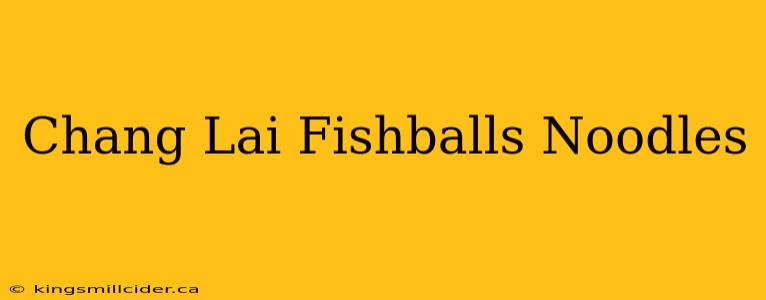 Chang Lai Fishballs Noodles