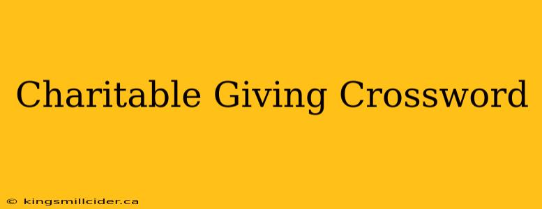 Charitable Giving Crossword