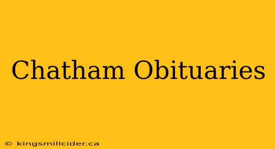 Chatham Obituaries