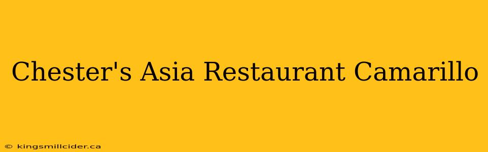 Chester's Asia Restaurant Camarillo