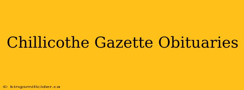 Chillicothe Gazette Obituaries