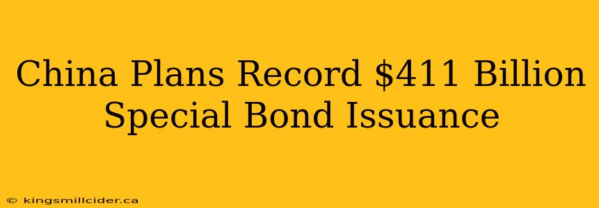 China Plans Record $411 Billion Special Bond Issuance