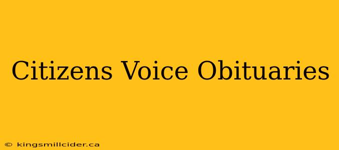 Citizens Voice Obituaries