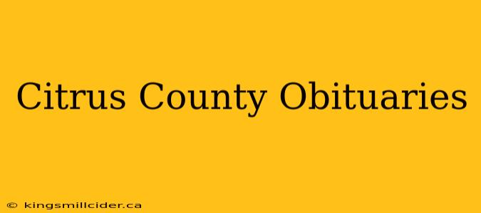 Citrus County Obituaries