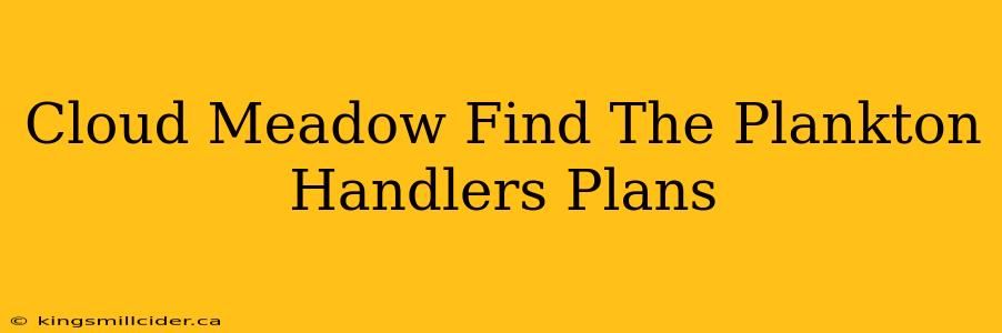 Cloud Meadow Find The Plankton Handlers Plans