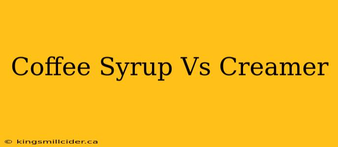 Coffee Syrup Vs Creamer