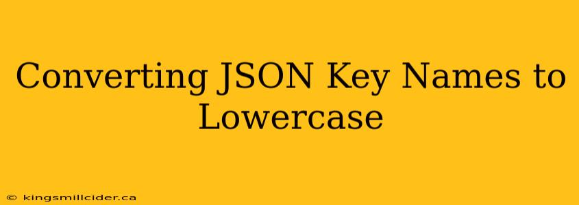 Converting JSON Key Names to Lowercase