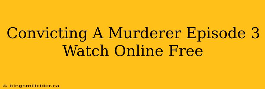 Convicting A Murderer Episode 3 Watch Online Free