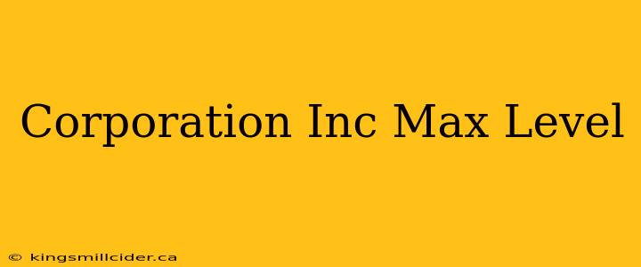 Corporation Inc Max Level