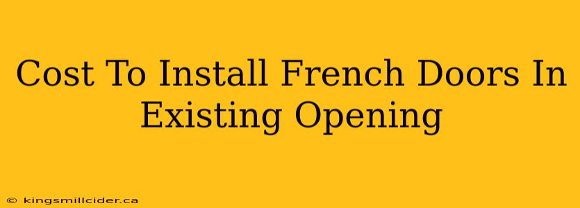 Cost To Install French Doors In Existing Opening