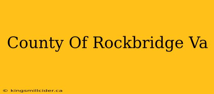 County Of Rockbridge Va