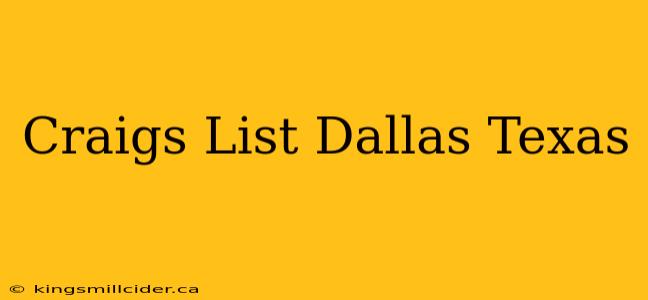 Craigs List Dallas Texas