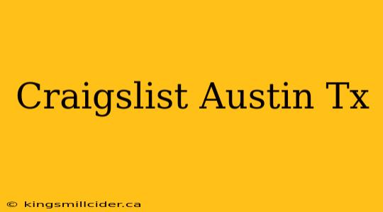 Craigslist Austin Tx