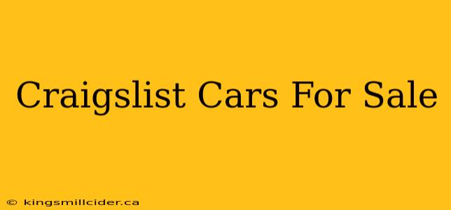 Craigslist Cars For Sale