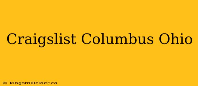 Craigslist Columbus Ohio