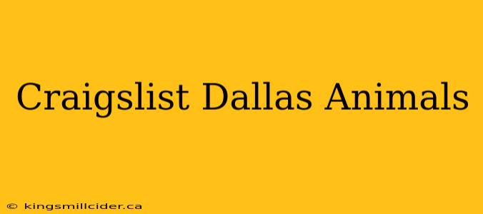 Craigslist Dallas Animals