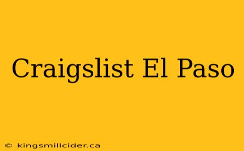 Craigslist El Paso