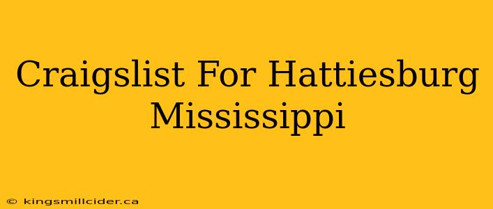 Craigslist For Hattiesburg Mississippi