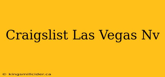 Craigslist Las Vegas Nv