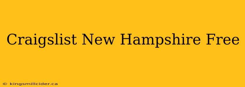 Craigslist New Hampshire Free