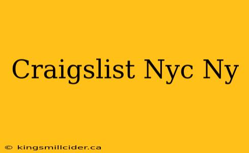 Craigslist Nyc Ny