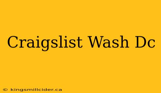 Craigslist Wash Dc