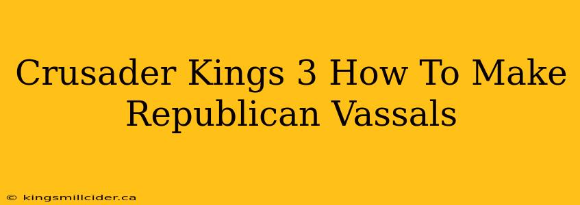 Crusader Kings 3 How To Make Republican Vassals