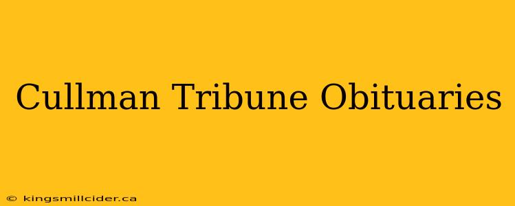 Cullman Tribune Obituaries