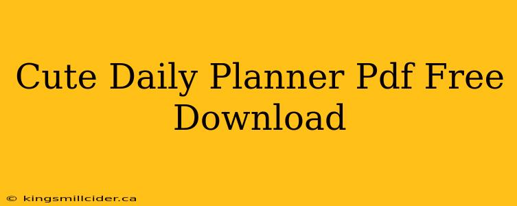 Cute Daily Planner Pdf Free Download