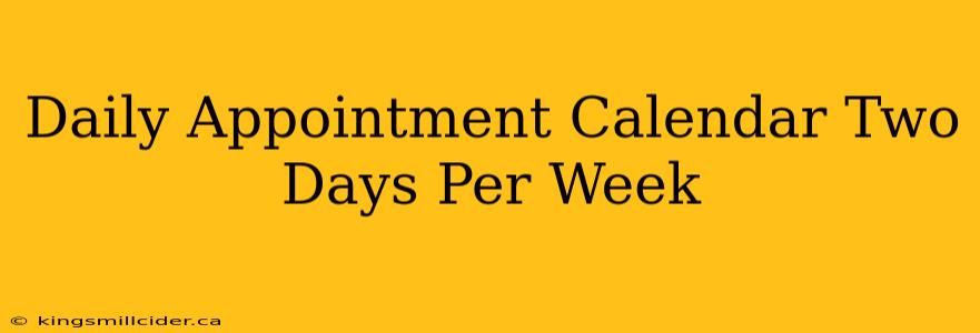 Daily Appointment Calendar Two Days Per Week