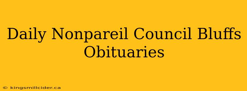 Daily Nonpareil Council Bluffs Obituaries