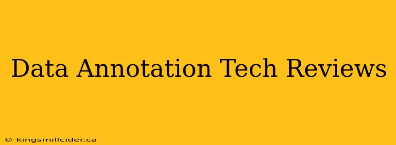 Data Annotation Tech Reviews