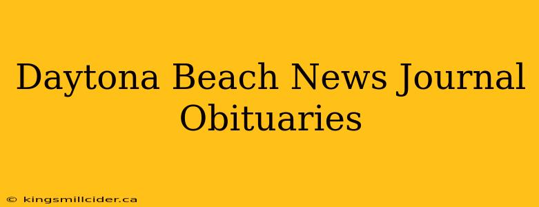 Daytona Beach News Journal Obituaries