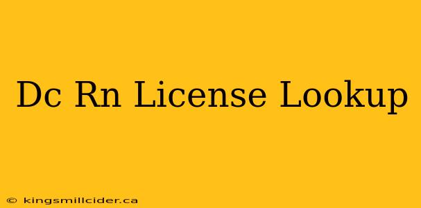 Dc Rn License Lookup