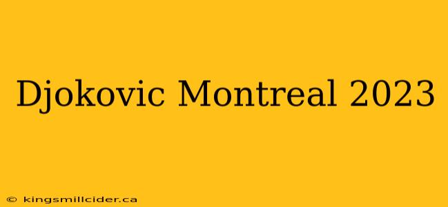 Djokovic Montreal 2023