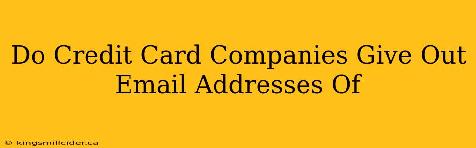 Do Credit Card Companies Give Out Email Addresses Of