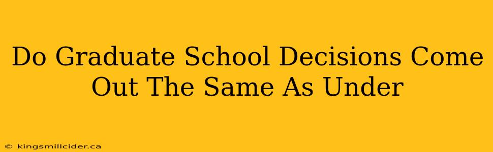 Do Graduate School Decisions Come Out The Same As Under