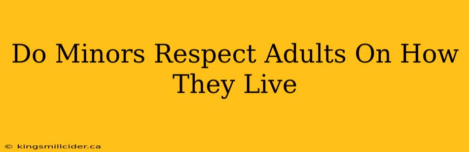 Do Minors Respect Adults On How They Live