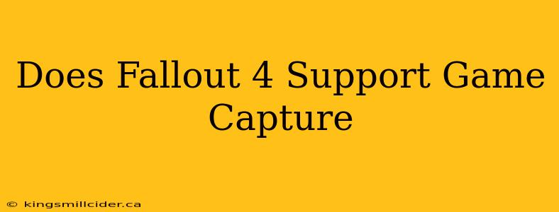 Does Fallout 4 Support Game Capture