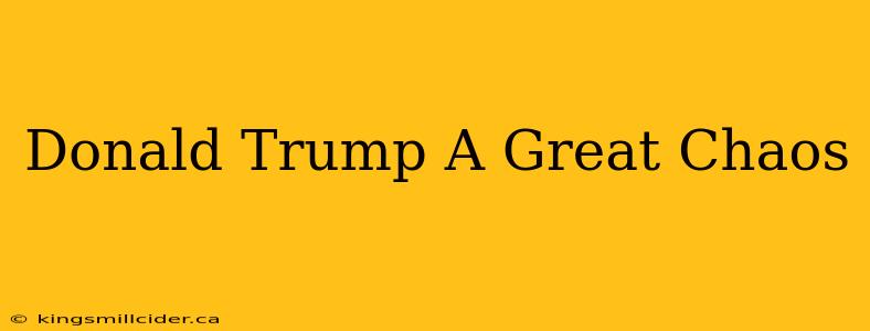 Donald Trump A Great Chaos