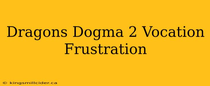 Dragons Dogma 2 Vocation Frustration