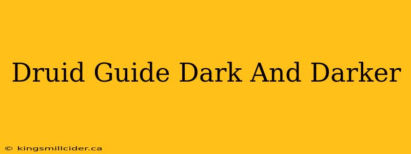 Druid Guide Dark And Darker