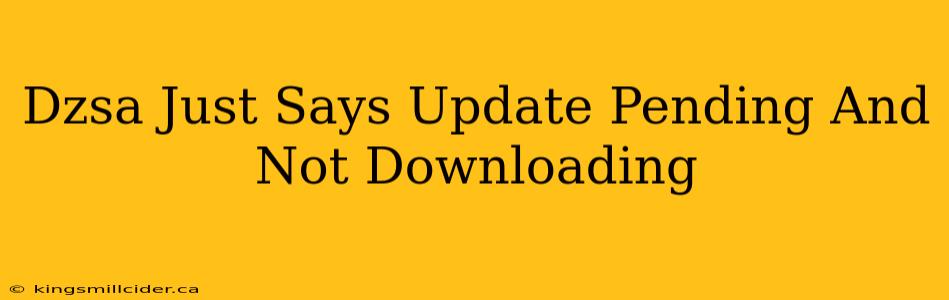Dzsa Just Says Update Pending And Not Downloading