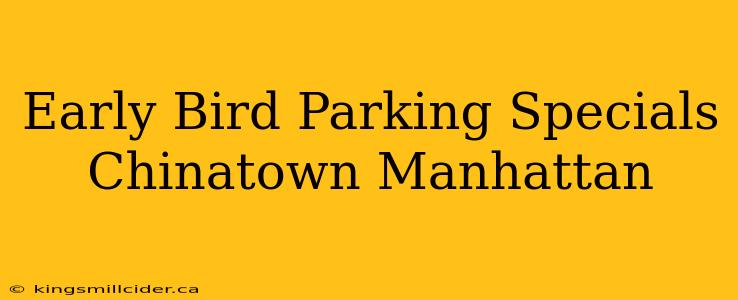 Early Bird Parking Specials Chinatown Manhattan