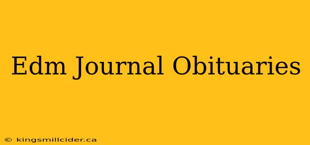 Edm Journal Obituaries