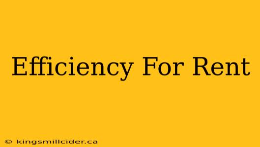 Efficiency For Rent