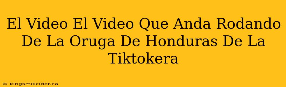 El Video El Video Que Anda Rodando De La Oruga De Honduras De La Tiktokera