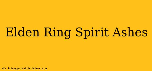 Elden Ring Spirit Ashes