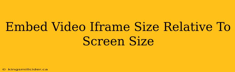 Embed Video Iframe Size Relative To Screen Size