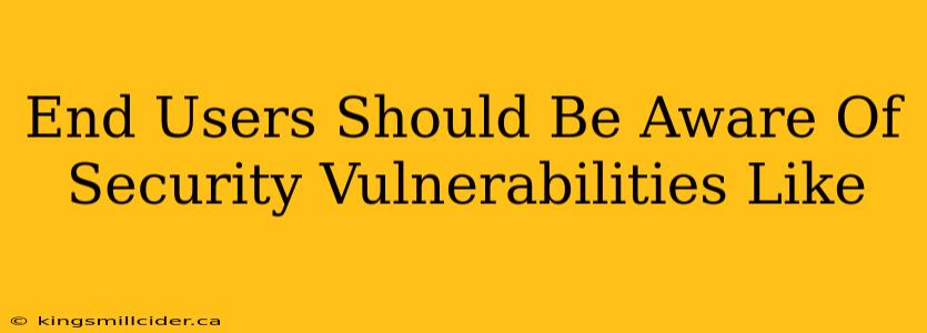 End Users Should Be Aware Of Security Vulnerabilities Like